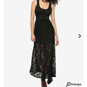 Hot Topic Lace Up Skull maxi dress